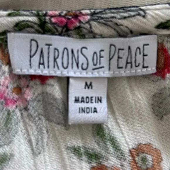 Patrons of Peace Boho Peplum Tank Floral Festival Top Hippie Women M - Picture 5 of 8